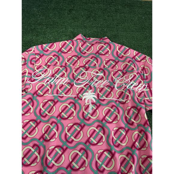 PUMA X PALM TREE CREW Button Up Golf Pink Shirt Men’s Medium - Picture 8 of 10